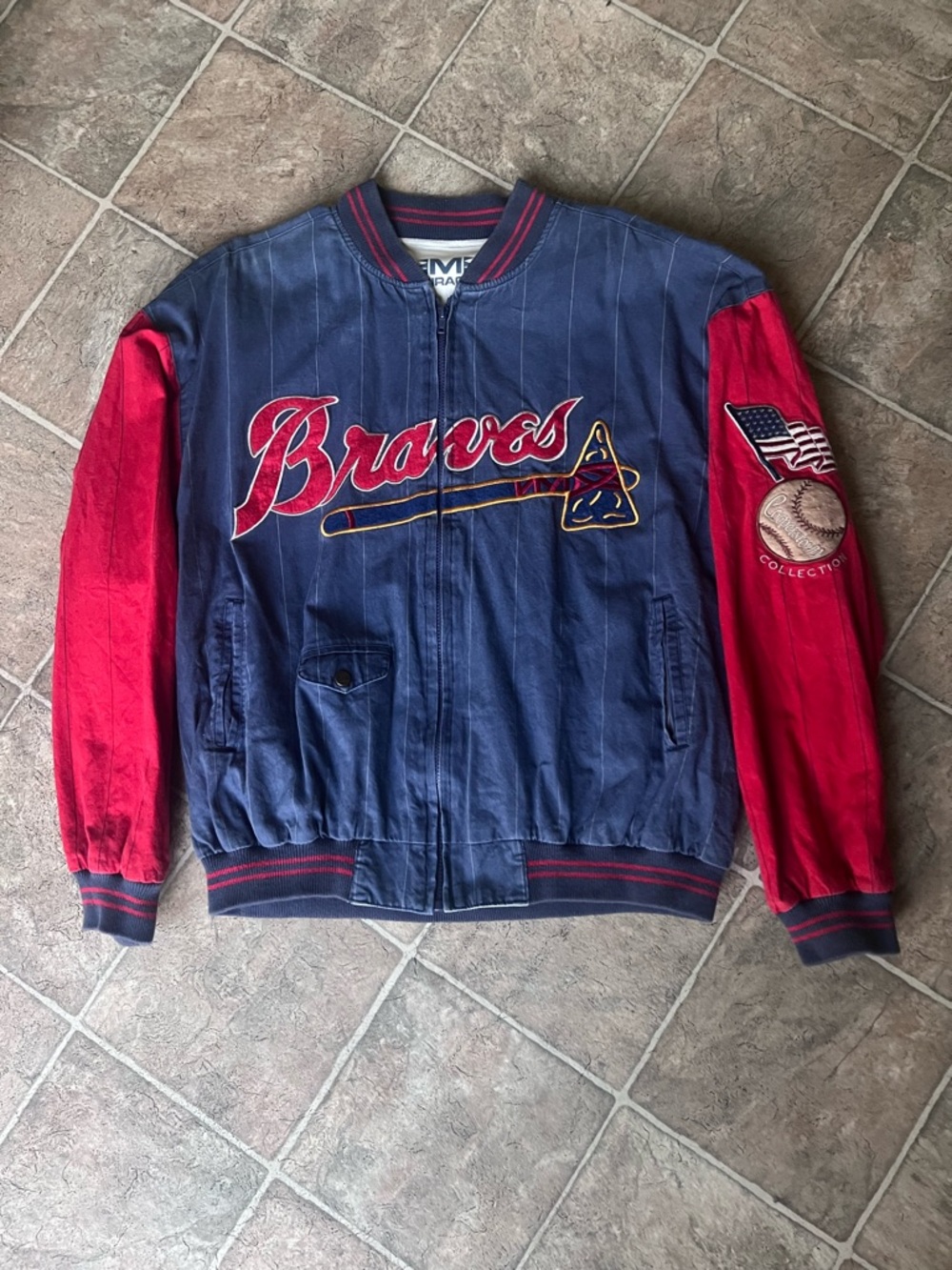 Vintage Mirage 1991 Atlanta Braves Cooperstown Collection  Bomber Jacket